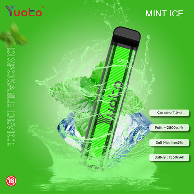 Yuoto 2500 Puffs 23 vị 7 ML Dung lượng pin 1200 mAh Mint Ice