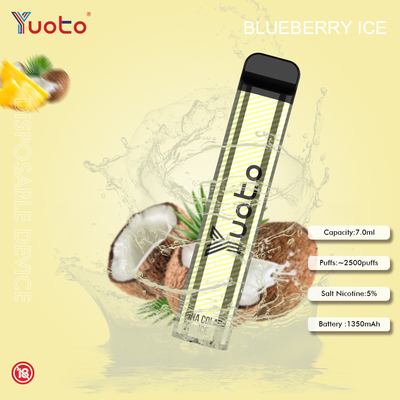 Yuoto 2500 Puffs 23 vị 7 ML Dung lượng pin 1200 mAh Mint Ice