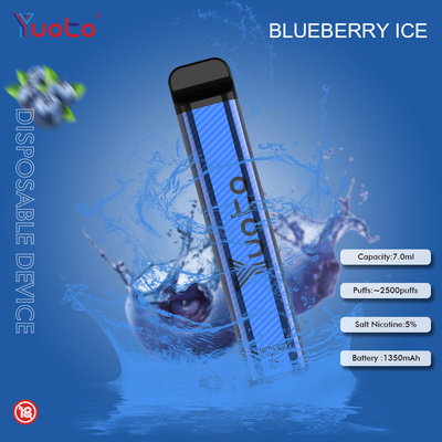 Yuoto 2500 Puffs 23 vị 7 ML Dung lượng pin 1200 mAh Mint Ice