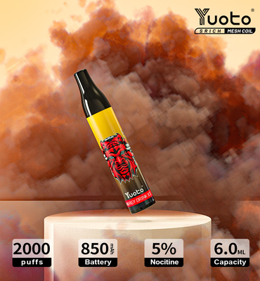 Phổ biến Yuoto 2000 Puffs Vape Vape Mesh Coil dùng một lần 6ml E Juice 850mAh E-Cigarettes Vape Pen