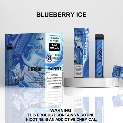 Yuoto XXL 2500 nhát, vape 7ml thể tích chất lỏng dùng một lần in logo các hương vị khác nhau