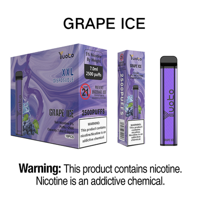 Hương vị mới vape Yuoto 2500 Puffs, 5% Nicotine Rất thấp OEM Vape dùng một lần