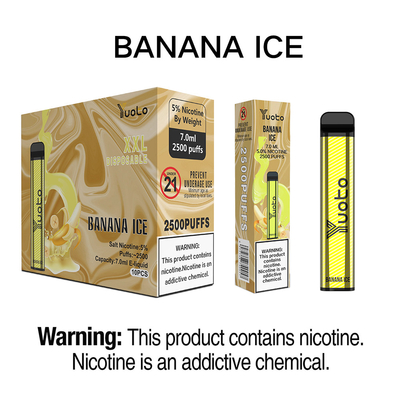 bút vape dùng một lần chính hãng yuoto xxl 2500 puff Dung lượng pin 1200mah 7 ml 5% nicotine