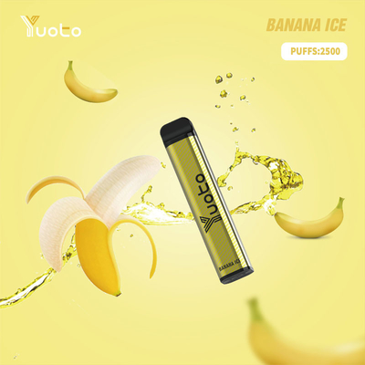Yuoto XXL 2500 Puffs Pin 1200mAh dùng một lần 7.0ml Ejuice hương vị chuối cho Ấn Độ