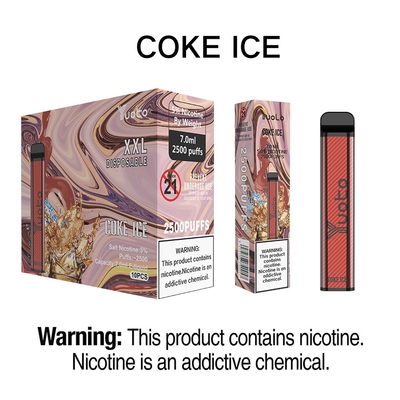 Que thuốc lá điện tử Yuoto xXL 2500 Puffs Vape Coke Ice dùng một lần 7ml vẻ ngoài sành điệu