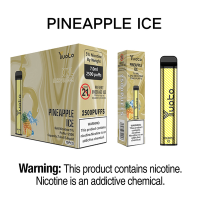 Thiết bị Vape Pen dùng một lần Yuoto 2500 Puffs ecig 2022 dứa Ice 7ml dùng một lần tốt nhất