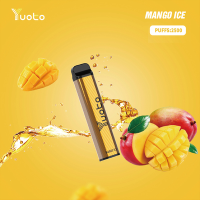 Yuoto xxl 2500 Puffs Vape Pod dùng một lần Hương vị đá Mango 7ml Pin Ejuice 1200mAh từ Nhà máy Trung Quốc