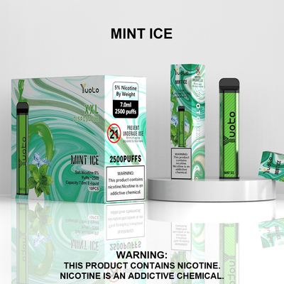 2500 Puffs Vape Pod dùng một lần Hương vị đào Yuoto XXL Cuộn dây 7ml Pin Ejuice 1200mAh từ Nhà máy Trung Quốc