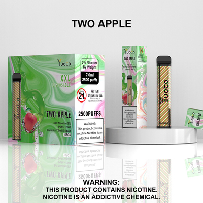 2500 Puffs Vape Pod dùng một lần Hương vị đào Yuoto XXL Cuộn dây 7ml Pin Ejuice 1200mAh từ Nhà máy Trung Quốc