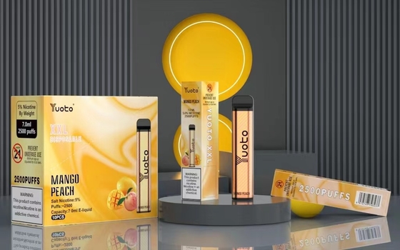 Vape Pod dùng một lần 2500 Puffs Hương vị chuối Yuoto XXL 7.0ml Ejuice 1200mAh Pin Bulking Nhà máy Trung Quốc