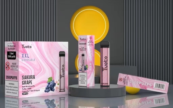 Vape Pod dùng một lần 2500 Puffs Hương vị chuối Yuoto XXL 7.0ml Ejuice 1200mAh Pin Bulking Nhà máy Trung Quốc