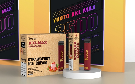 hương đá xoài Yuoto xxl Max 3500 Puffs bình xịt dùng một lần Lưới cuộn bề mặt da 9ml