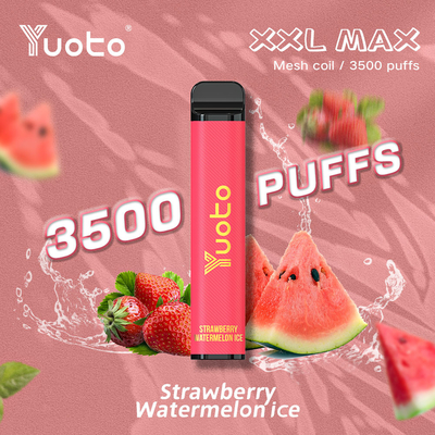 Nhà máy Bán buôn Bút Vape dùng một lần Yuoto XXL Max 3500 Puffs Lưới cuộn 9ml Pin E-Liquid 1200mAh