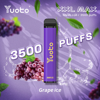 5% 2% Nicotine XXL MAX 3500 Puffs Cuộn lưới băng nho Vape dùng một lần Yuoto