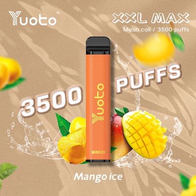 3500 Puffs XXL MAX NEW Yuoto Vape Mango Ice Mesh Coil dùng một lần 5% 2% Nicotine