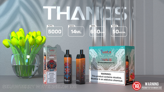 Thuốc lá điện tử có thể sạc lại cuộn lưới, Yuoto Thanos 5000 Puffs 14ML 650mAh với loại C