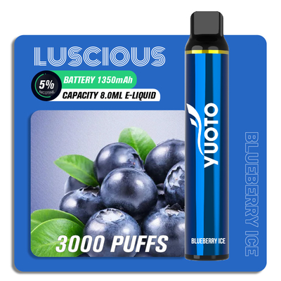 SS304 3000 Puffs Vape dùng một lần Luscious Puff Pen E thuốc lá Pod E Juice Device