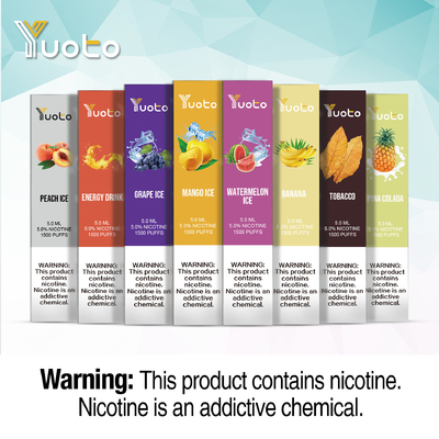 16 Hương vị 1500 Puffs Vape 5.0ml Pre Fill E Juice Pre Charge Thương hiệu Yuoto