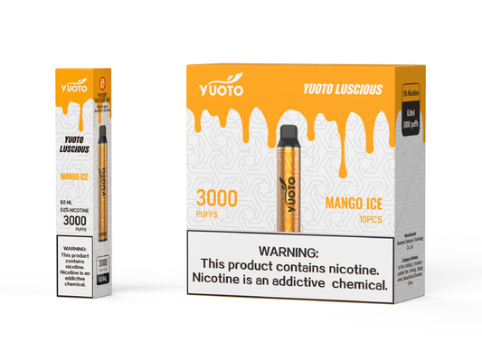 Pin 1350mAh 8.0ml E Liquid 24 Hương vị Vape dùng một lần Yuoto Luscious 3000 Puffs