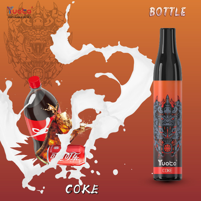 2ml E Liquid Yuoto được nạp sẵn Chai 600 Puffs Cuộn lưới 400mAh RoHS FCC dùng một lần