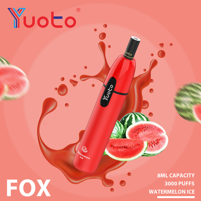 Yuoto Vape fox 3000 nhát Điện áp đầu ra Hợp kim nhôm + Chất liệu PCTG Thuốc lá điện tử
