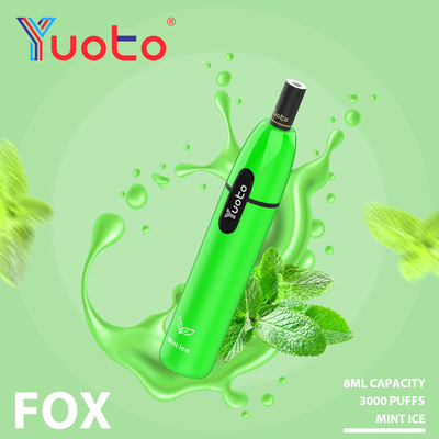 Yuoto Vape fox 3000 nhát Điện áp đầu ra Hợp kim nhôm + Chất liệu PCTG Thuốc lá điện tử