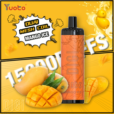 YUOTO Nhà sản xuất DIGI 15000 Puffs Daul Mesh Coil Vape Lưu lượng không khí điều chỉnh MTL và DTL