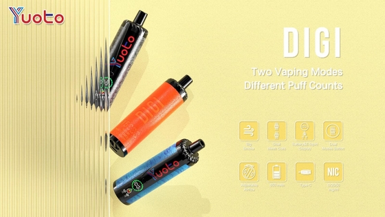 YUOTO Vape dùng một lần nhựa AL DualMesh Coil 15000 puffs 850mAh Điều chỉnh lưu lượng không khí 23 hương vị