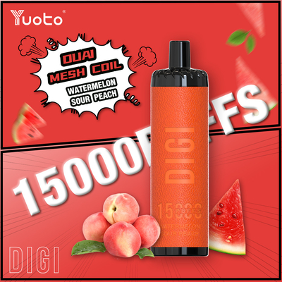 Dòng không khí có thể điều chỉnh YUOTO 15000 Puffs Vape dùng một lần với cuộn dây DualMesh 850mAh Pin 23 hương vị