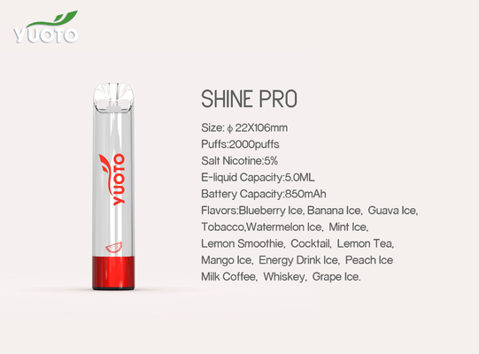Yuoto Shine pro 2000 Puffs Vape 15 hương với dung tích nước trái cây 5ML E