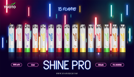 Yuoto Shine pro 2000 Puffs Vape 15 hương với dung tích nước trái cây 5ML E