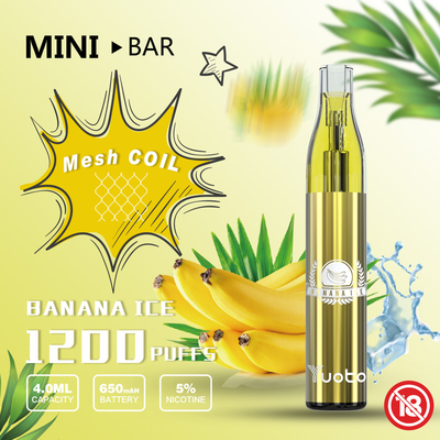 650mah 1200 Puffs Vape, 22x110mm E Vapor Cigarette không cần bảo dưỡng
