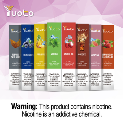 Thương hiệu Yuoto -1500puffs tùy chỉnh dùng một lần vapes 23 hương 900mAh Máy xông hơi điện tử 5,0ml thanh phun vape dùng một lần