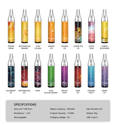 Yuoto Bubble Vape Kit dùng một lần 4000 Puffs 10ml loại có thể sạc lại c 650mAh