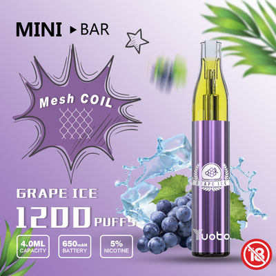 4ml E Liquid 1200 Puffs Vape mesh coil 16 hương vị với 5% Nicotine