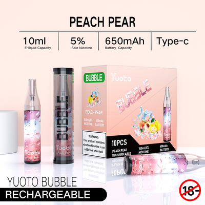 Yuoto bubble 4000puffs 650 mah 10ml có thể sạc lại yuoto lưới vape dùng một lần cuộn dây không kết nối dẫn shinning