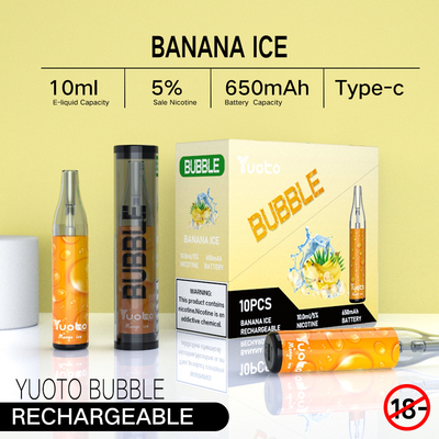 Yuoto bubble 4000puffs 650 mah 10ml mesh coil dùng một lần có thể sạc lại vape non disjunction pina colada ecig steam