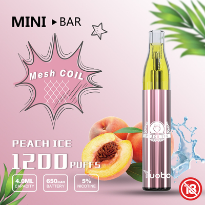 YUOTO Minibar 1200 Puff Vape 15 Flavor E Juice dùng một lần Pin 4.0ml 650mAh