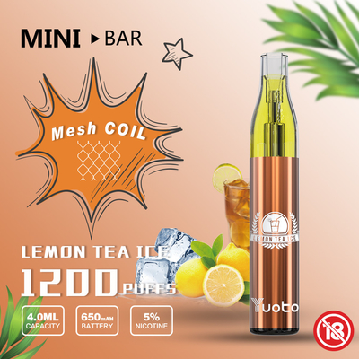 YUOTO Minibar 1200 Puff Vape 15 Flavor E Juice dùng một lần Pin 4.0ml 650mAh