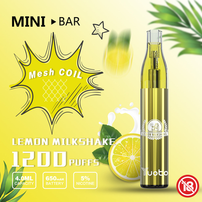 YUOTO Minibar 1200 Puff Vape 15 Flavor E Juice dùng một lần Pin 4.0ml 650mAh