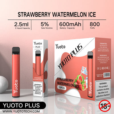 Yuoto 800 Puffs Vape với 11 hương vị Khu vực Origal 2.5 ML Dung tích nước trái cây