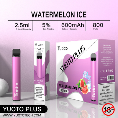 Yuoto 800 Puffs Vape với 11 hương vị Khu vực Origal 2.5 ML Dung tích nước trái cây