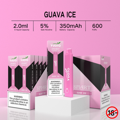 Vaper để hút thuốc Hệ thống viên nén thông minh dùng một lần Yuoto Guava Ice 600 Puffs 12 màu