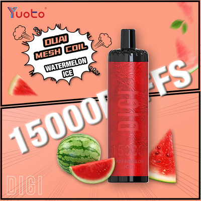 Yuoto DIGI 15000 Puffs Daul Mesh Coil Vape 23 hương vị màn hình LED