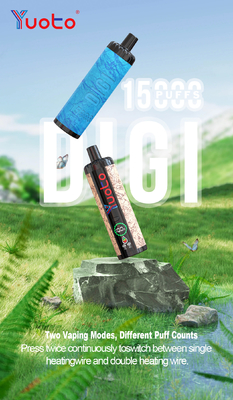 Yuoto DIGI 15000 Puffs Daul Mesh Coil Vape Disposbale Vape với màn hình hiển thị