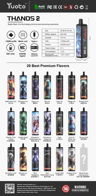 Trải nghiệm 23 hương vị với Vape dùng một lần YUOTO DualMesh Coil công suất 10-12W