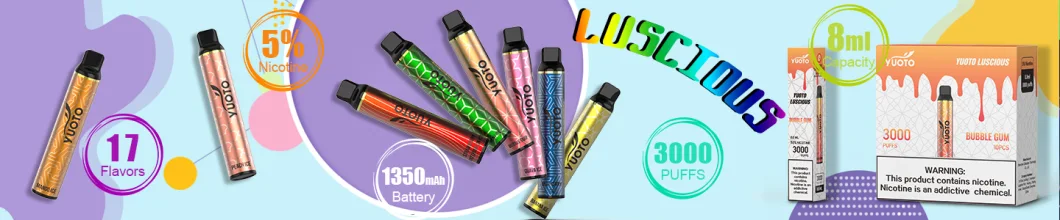 Manufacturer Yuoto Luscious 3000 Puffs Wholesale Disposable Vape Pen Pod Vaporizer Nicotine Electronic Cigarette